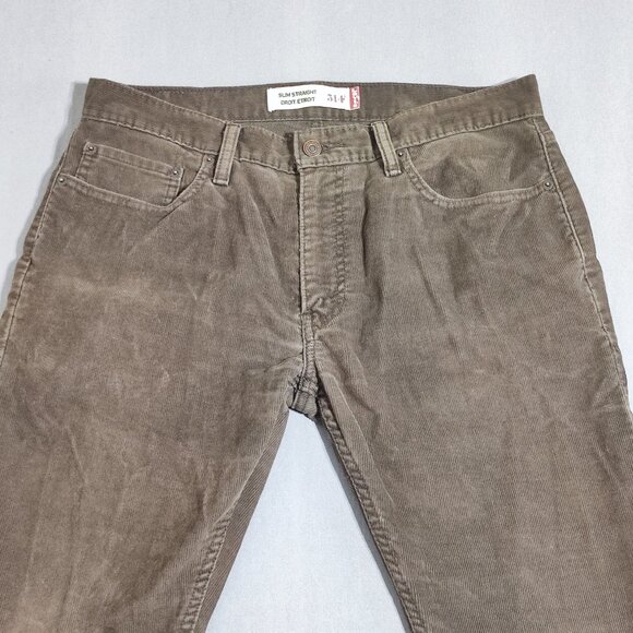 Levi's 514 corduroy pants slim straight men's size W34 brown - Picture 2 of 14